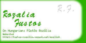 rozalia fustos business card