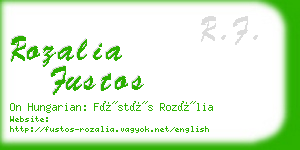 rozalia fustos business card